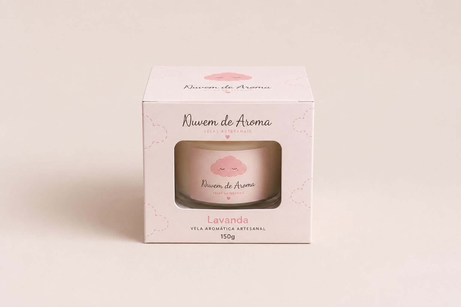 Vela artesanal Nuvem de Aroma - embalagem individual