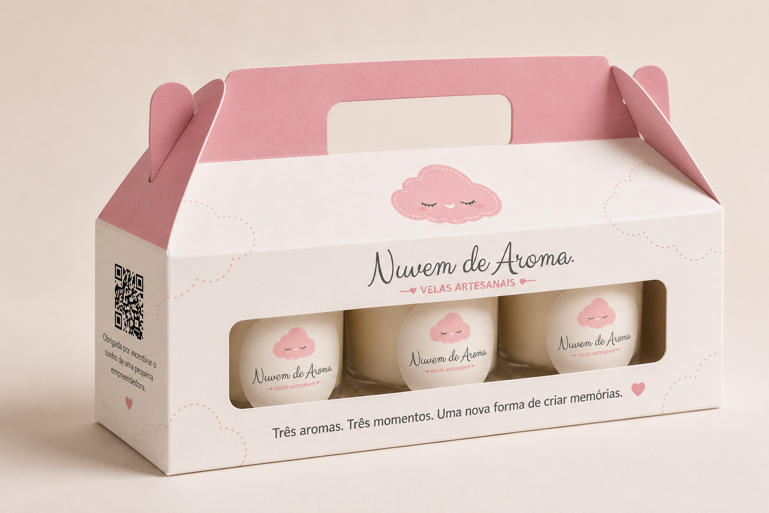 Kit com 3 velas artesanais Nuvem de Aroma